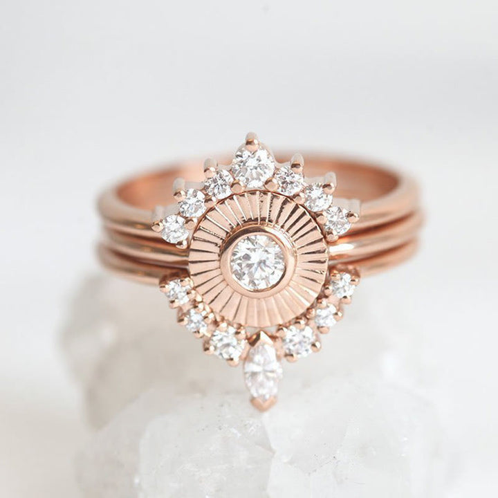 Ensemble de trois bagues Olivenorma Zircon Sunset