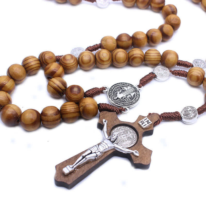 Collier chapelet en onyx noir avec croix Madonna Olivenorma