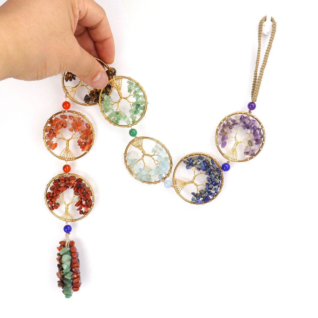 Décoration murale arbre de vie Feng Shui en cristal à 7 chakras Olivenorma