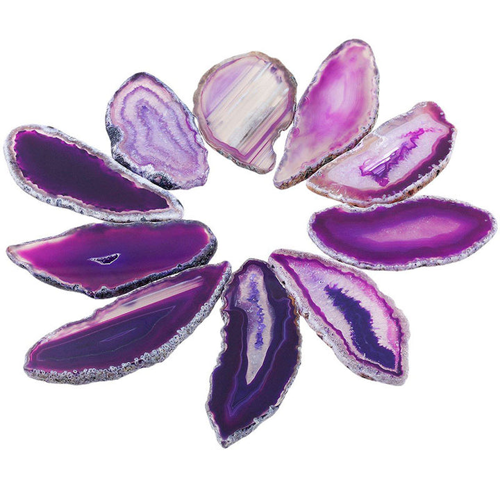 Décoration en pierres précieuses d'agate naturelle tranchée Olivenorma - Agate violette - image 10