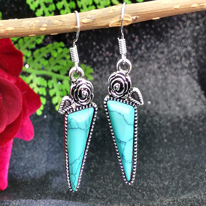Boucles d'oreilles gouttes d'eau turquoise