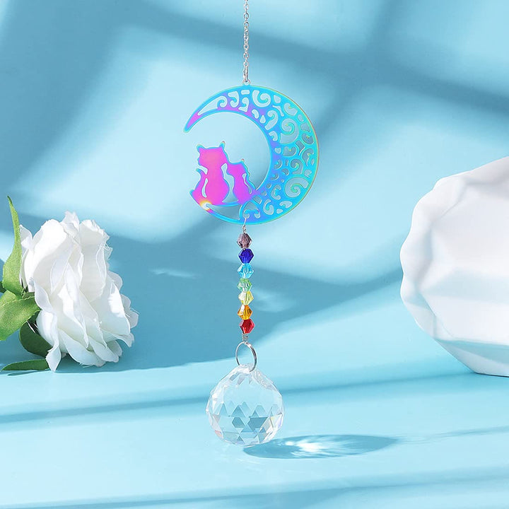Carillon éolien à suspendre en cristal transparent avec perles chakra Olivenorma 