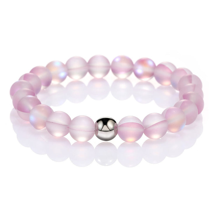 Bracelet en perles de verre cristal lilas Olivenorma