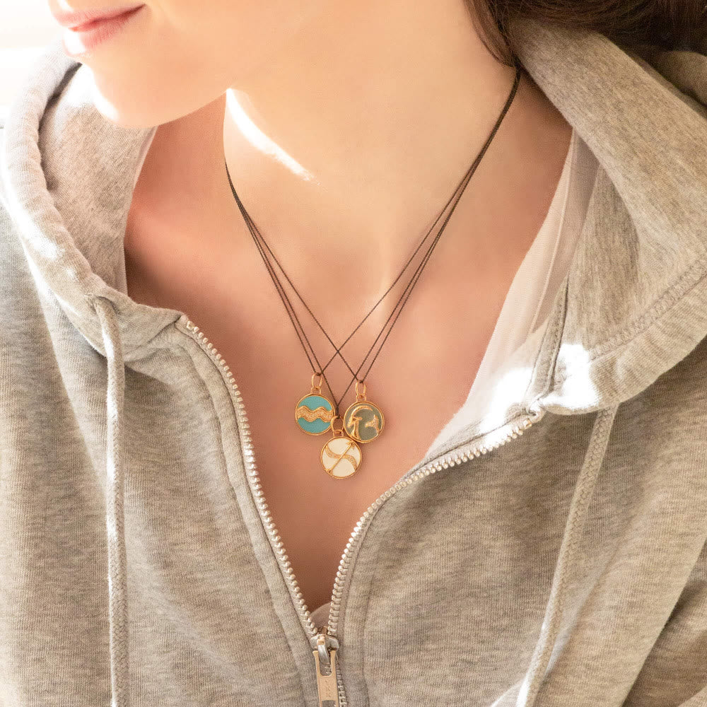 Collier vintage en acier inoxydable 18 carats avec zircon blanc Olivenorma 