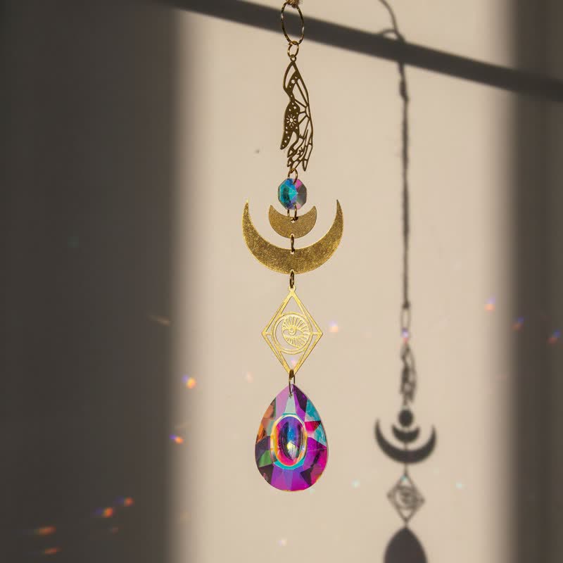 Carillon éolien attrape-soleil avec protection contre le mauvais œil et la lune