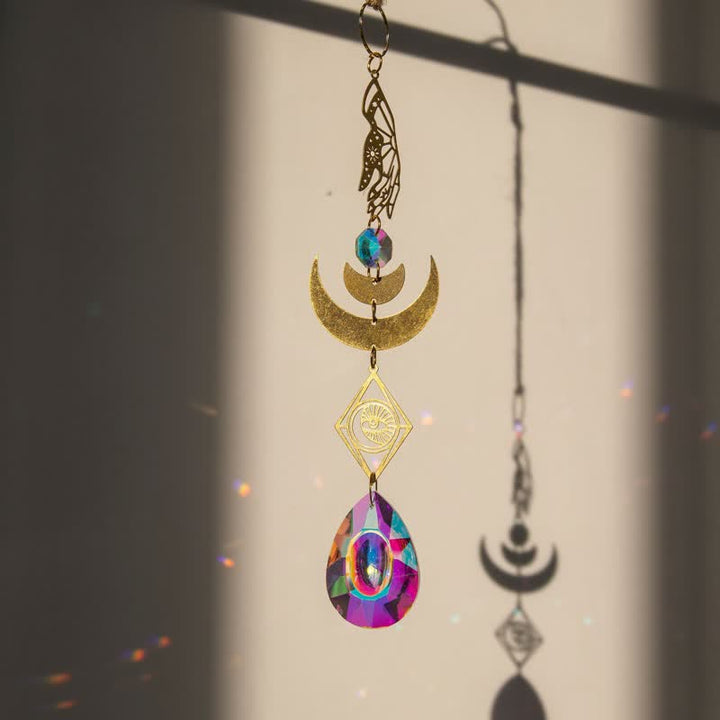 Carillon éolien attrape-soleil avec protection contre le mauvais œil et la lune