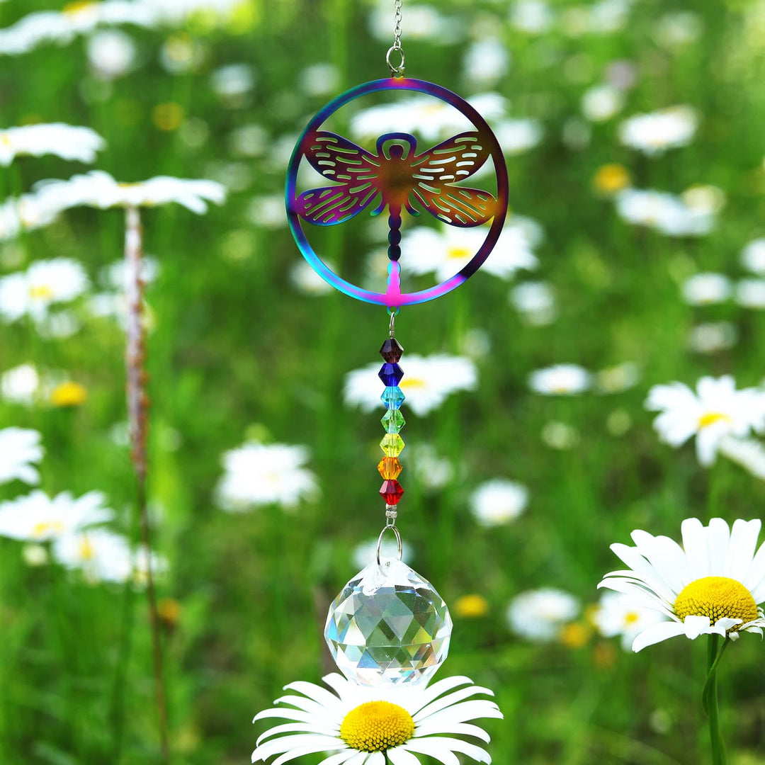 Carillon éolien à suspendre en cristal transparent avec perles chakra Olivenorma 