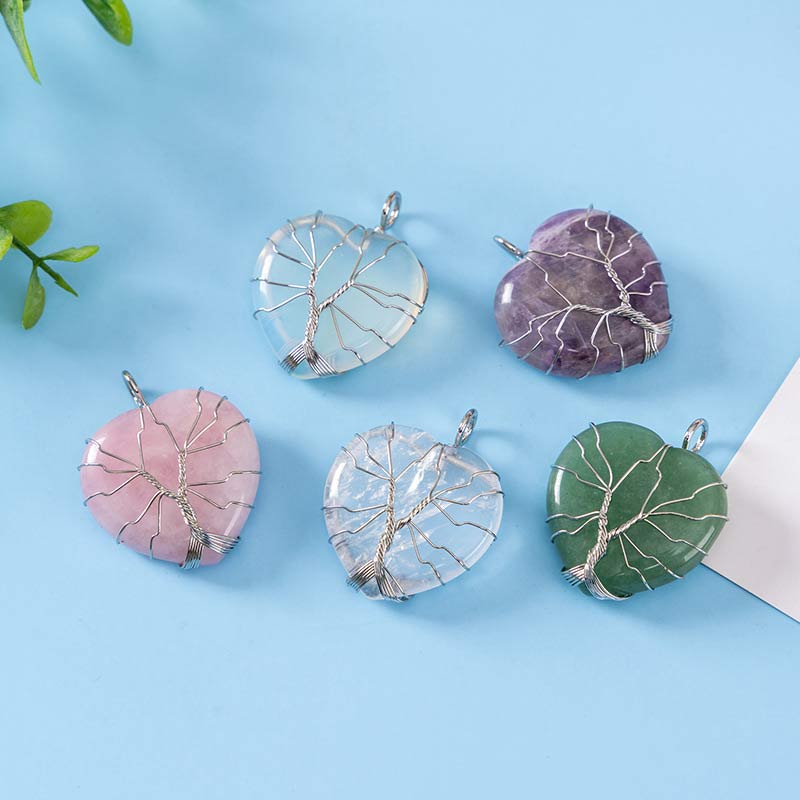 Collier coeur en cristal naturel Olivenorma 