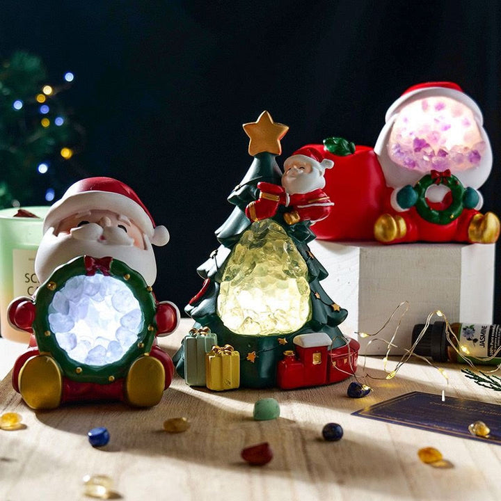 Veilleuse de Noël en gravier de cristal Olivenorma Décoration de maison en pierres précieuses
