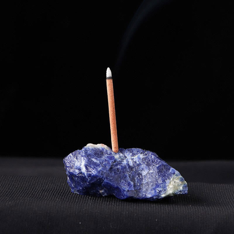 Porte-encens en pierre brute en cristal Olivenorma Décoration en pierres précieuses
