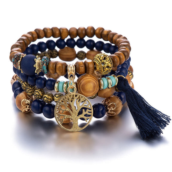 Ensemble de bracelets en perles Olivenorma Bohême Arbre de Vie (4 pièces) 