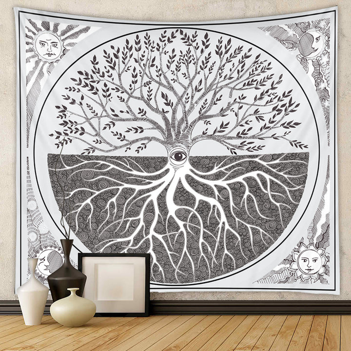 Tapisserie murale mandala colorée arbre de vie Olivenorma 