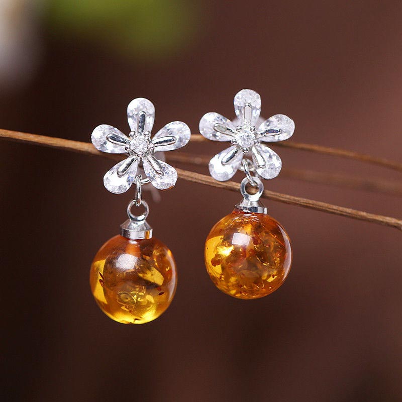 Boucles d'oreilles Olivenorma Amber Balance