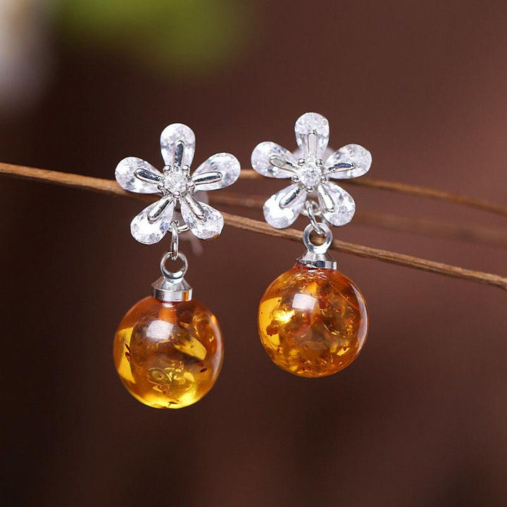 Boucles d'oreilles Olivenorma Amber Balance