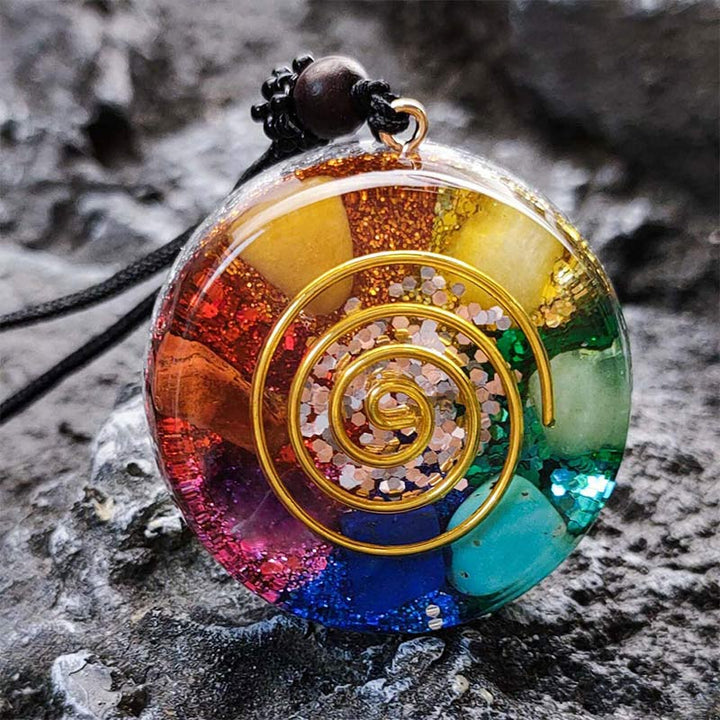 Collier Orgonite Chakra Olivenorma 