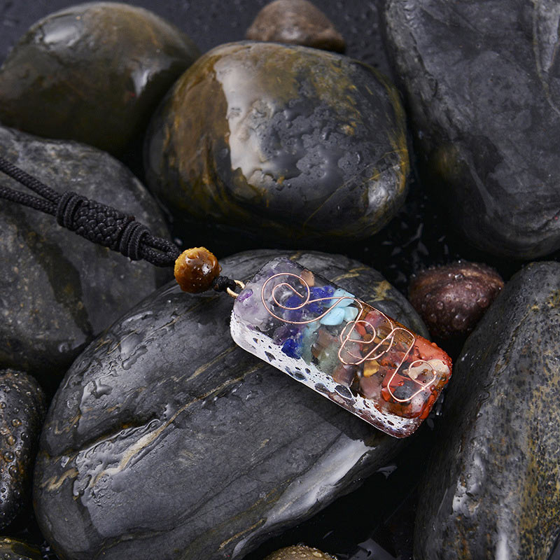Collier de guérison des chakras orgonite Olivenorma 