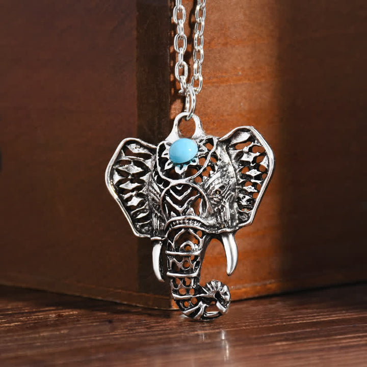 Collier éléphant turquoise vintage Olivenorma - image 5