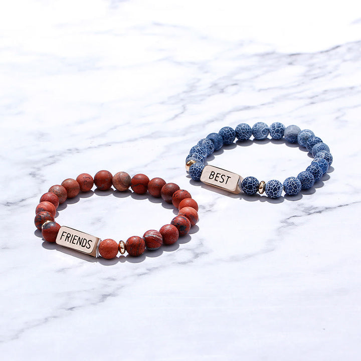 Bracelet gravé Olivenorma avec pierres précieuses naturelles pour meilleur ami 