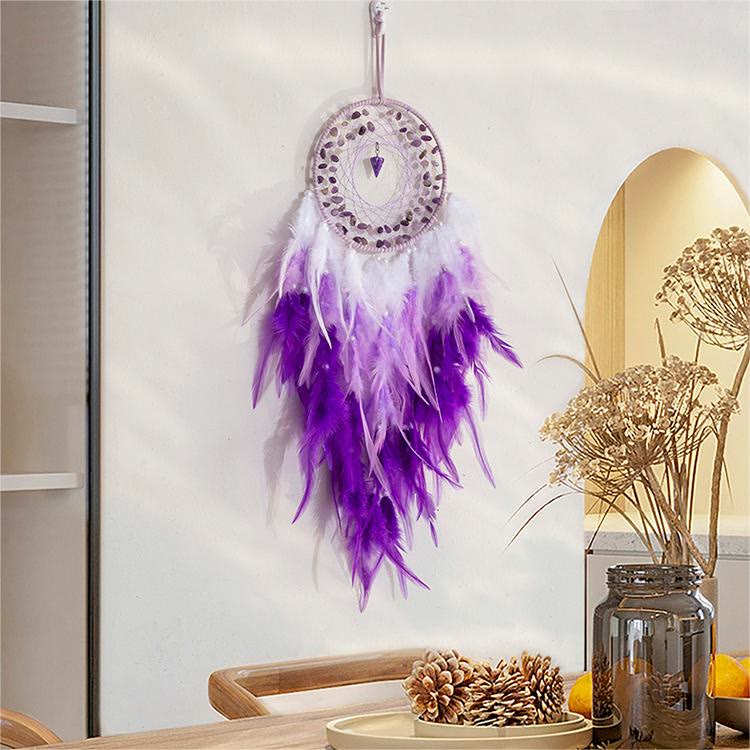 Pendentif pendule en gravier d'améthyste Olivenorma Attrape-rêves violet 