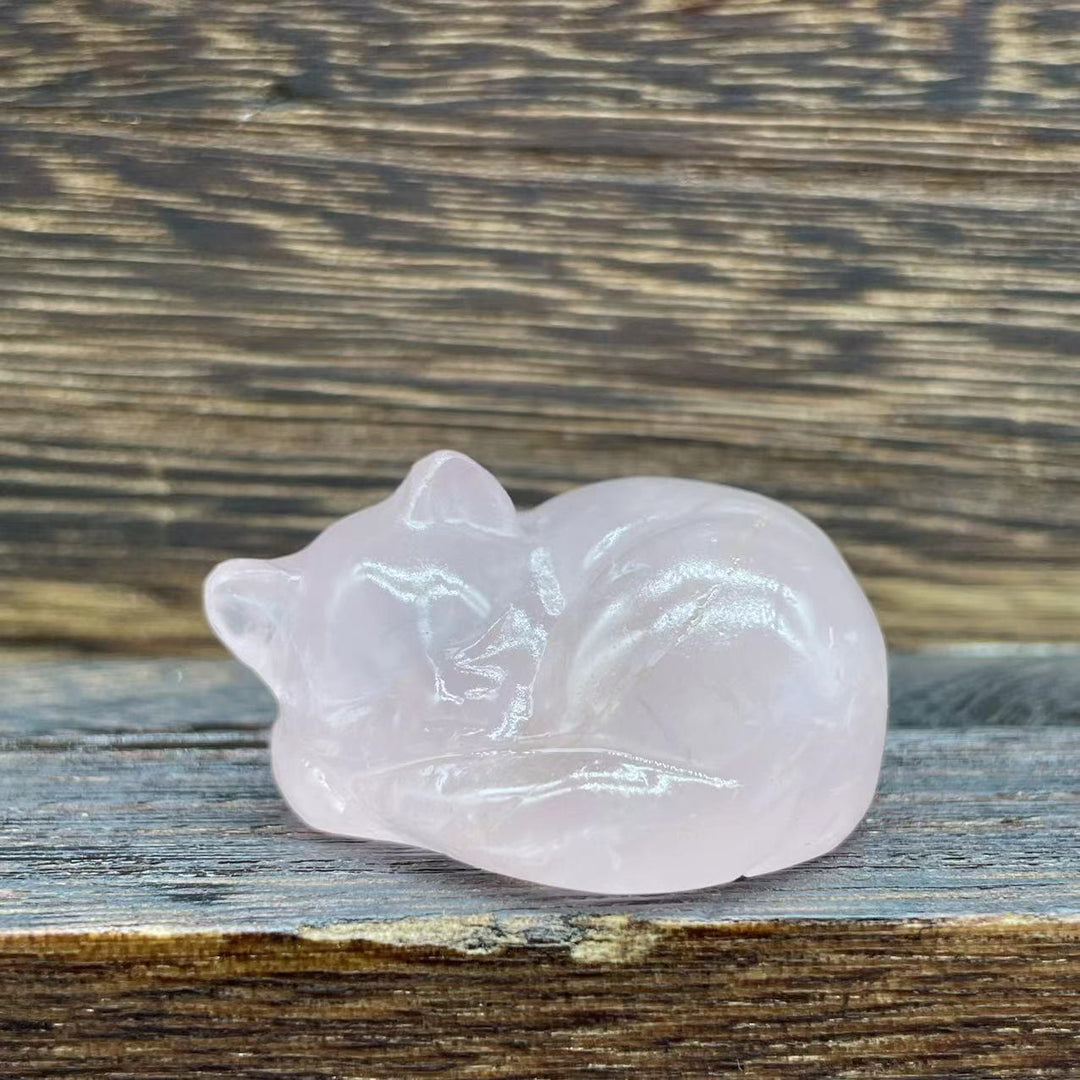 Décoration en pierre précieuse pour chat en cristal naturel Olivenorma de 4 cm