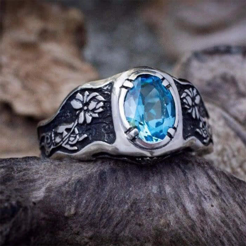 Olivenorma Buddhi Mudra - Bague topaze bleue suisse 