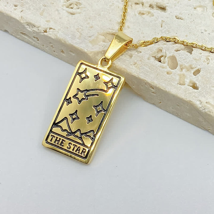 Collier porte-bonheur vintage avec carte de tarot Olivenorma