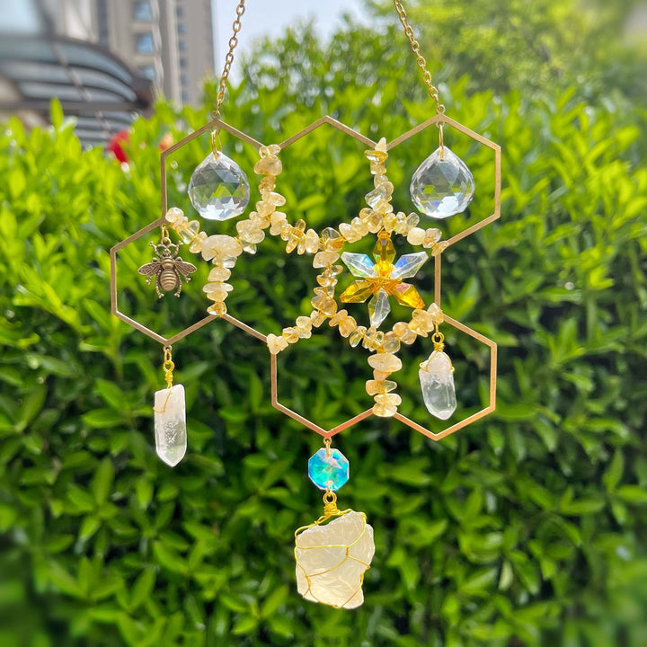 Décoration murale en nid d'abeille en cristal Olivenorma