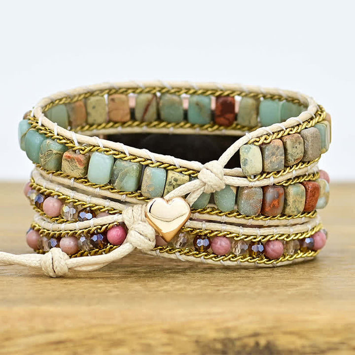Bracelet enroulé Olivenorma en amazonite pour Apple Watch