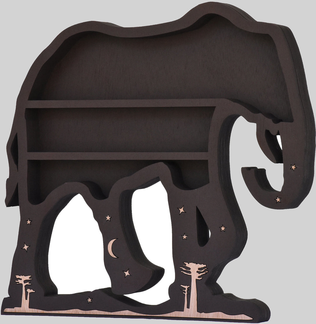 Étagère de présentation en cristal noir éléphant Olivenorma