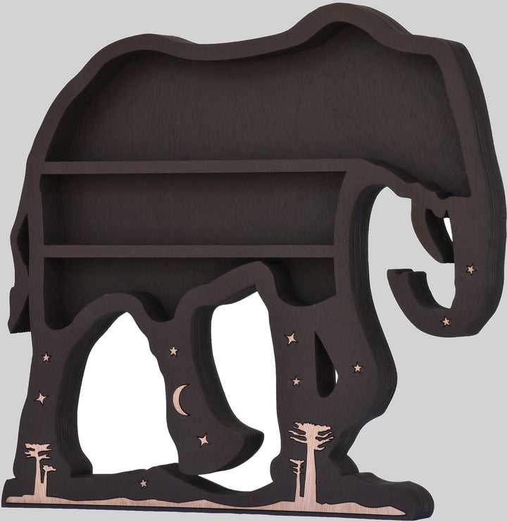 Étagère de présentation en cristal noir éléphant Olivenorma