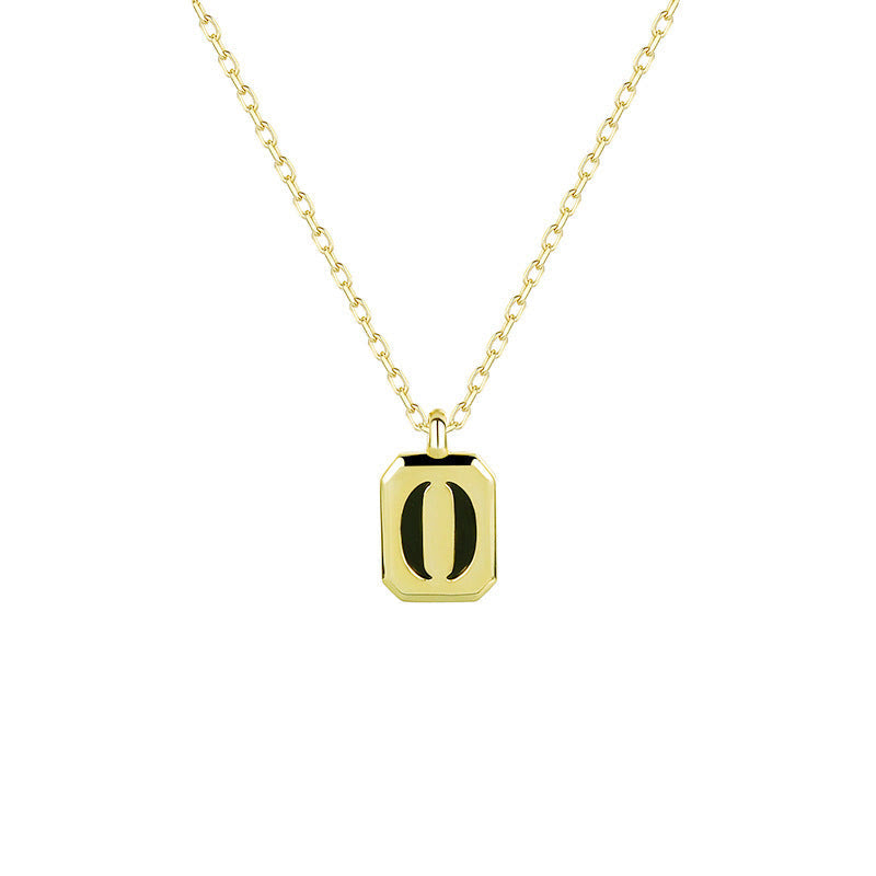 Collier Initiale Personnalisable en Or Olivenorma - Obsidienne - O - image 18