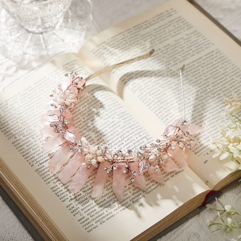 Cristal naturel de luxe Olivenorma avec couronne en cristal de perle