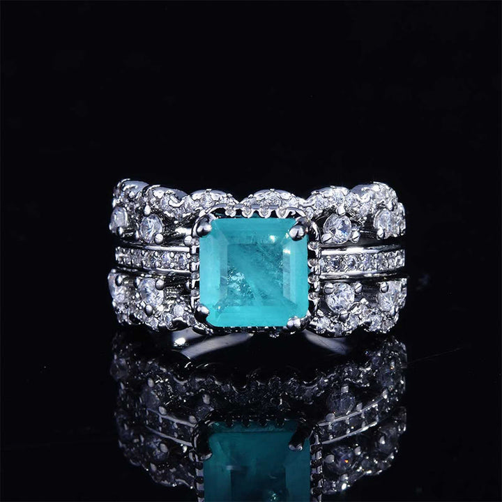 Ensemble de 2 bagues en tourmaline Paraiba Olivenorma