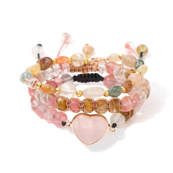 Bracelet pendentif en forme de cœur tressé fait main Olivenorma 