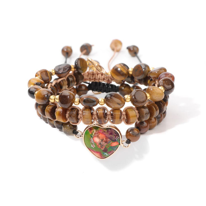Bracelet pendentif en forme de cœur tressé fait main Olivenorma 