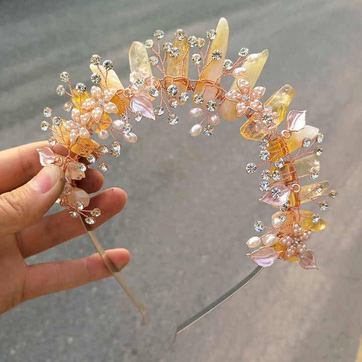 Cristal naturel de luxe Olivenorma avec couronne en cristal de perle