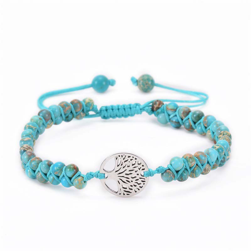 Bracelet tressé double en cristal naturel Arbre de vie Olivenorma