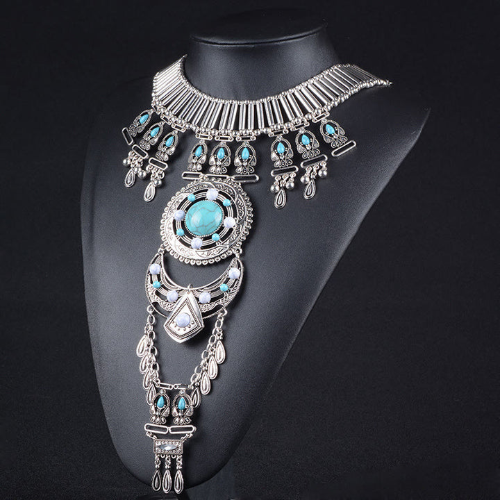 Collier de corps avec chaîne et pierres précieuses de style bohème Olivenorma