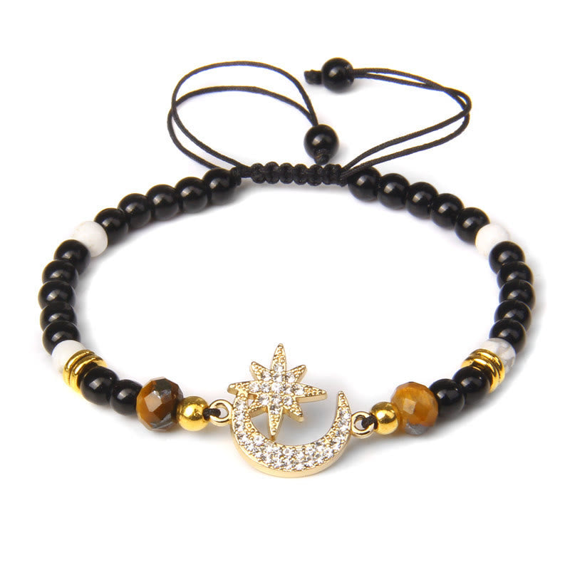 Bracelet lune et étoile en pierres précieuses Olivenorma « Moon And Starlight »