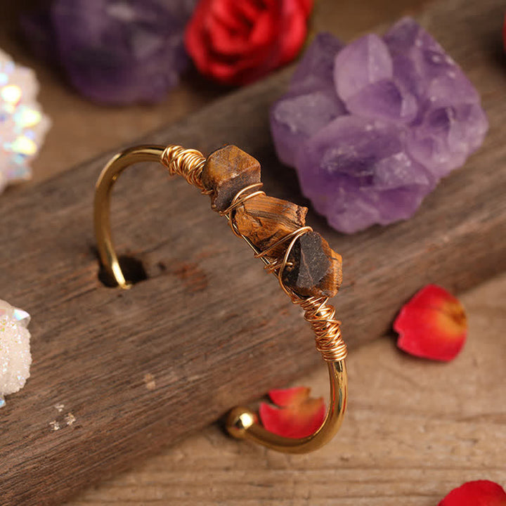 Bracelet vintage en cristal brut et pierres précieuses Olivenorma