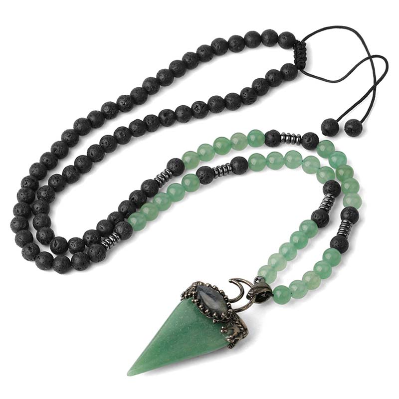 Collier de perles de méditation prismatiques en pierre naturelle Olivenorma