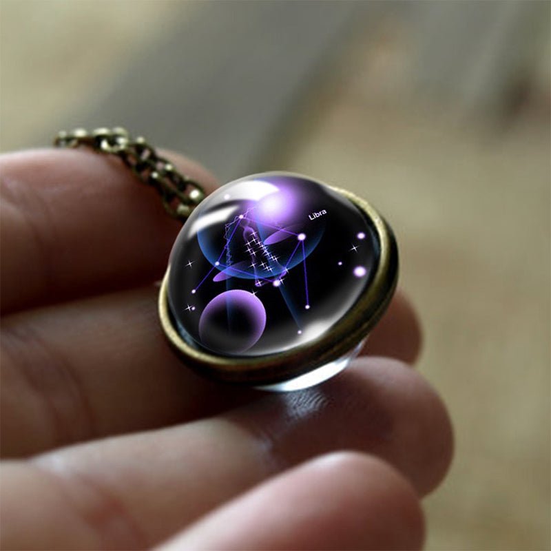 Collier de protection en verre Olivenorma avec 12 étoiles du zodiaque