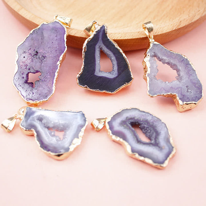Collier en tranches de cristal brut irrégulier Olivenorma