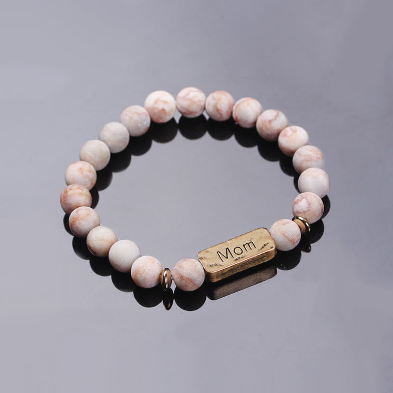 Bracelet gravé avec pierres précieuses naturelles Olivenorma Mom Patience 