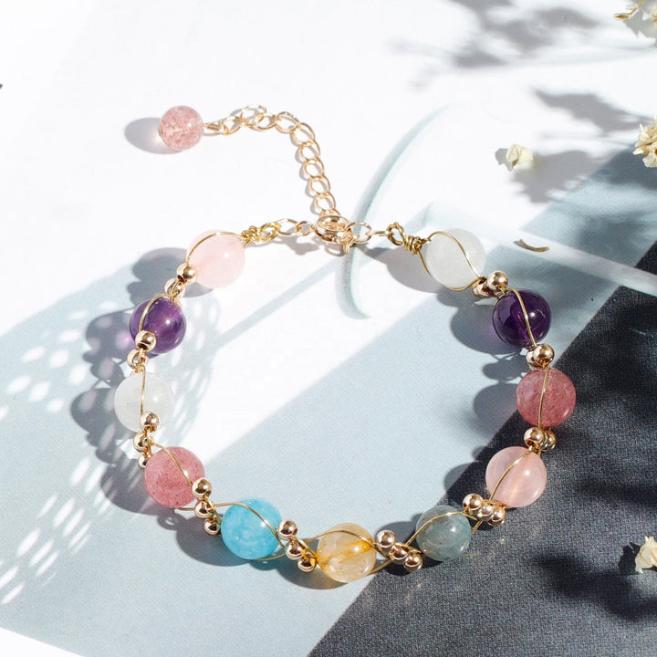 Bracelet en perles de cristal baroque naturel Olivenorma