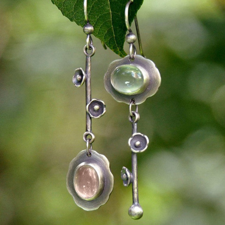 Boucles d'oreilles rétro en cristal purifiant