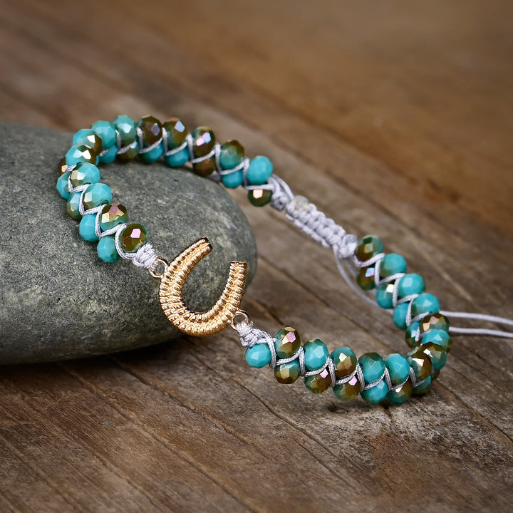 Bracelet de guérison turquoise fer à cheval porte-bonheur Olivenorma
