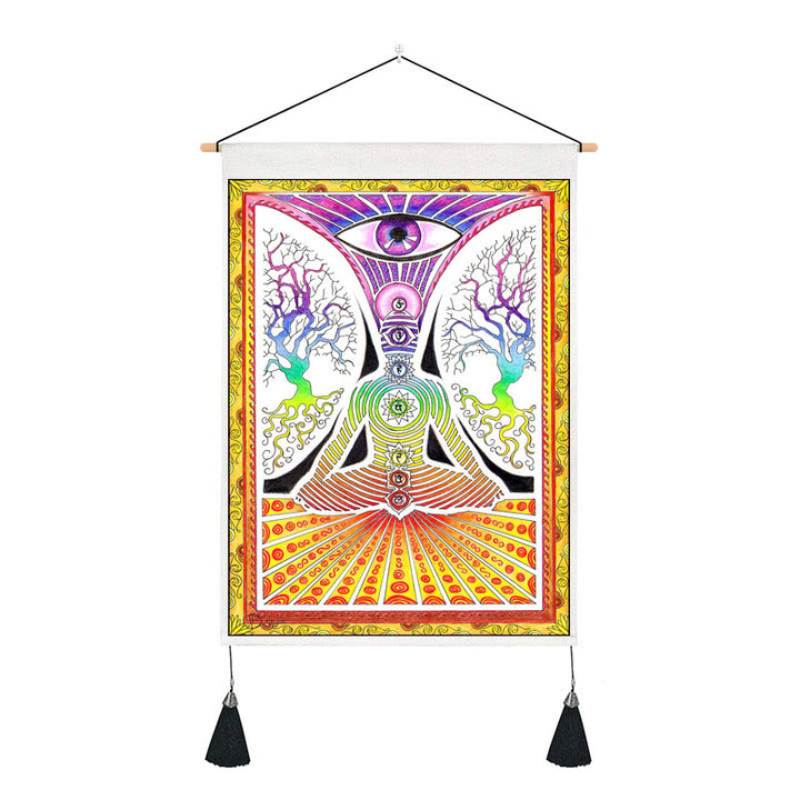 Tapisserie décorative imprimée de méditation zen Olivenorma