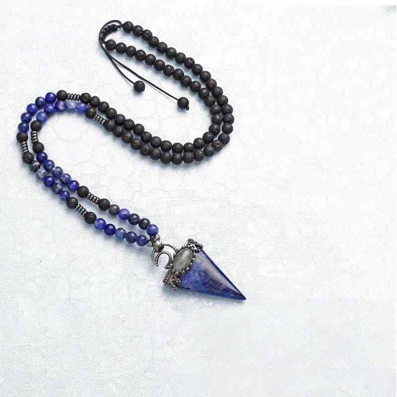 Collier pendentif en forme de triangle en cristal naturel Olivenorma