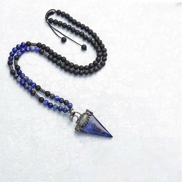 Collier pendentif en forme de triangle en cristal naturel Olivenorma